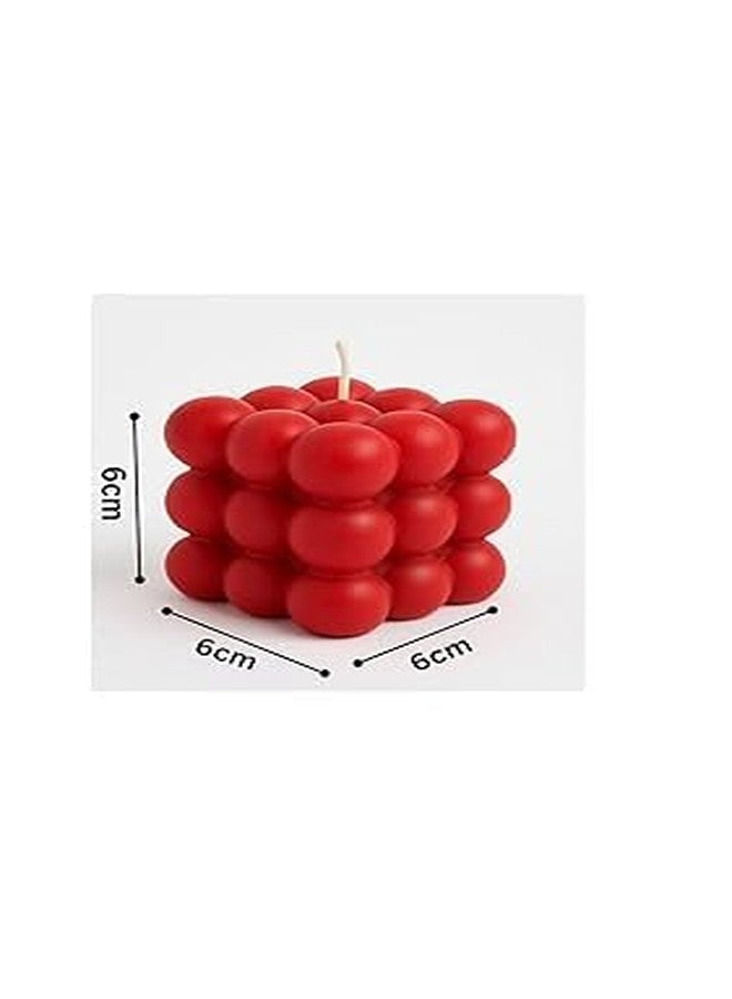 Quace Red Bubble Cube Candle, Scented, 100% Soy Wax. - Image 4
